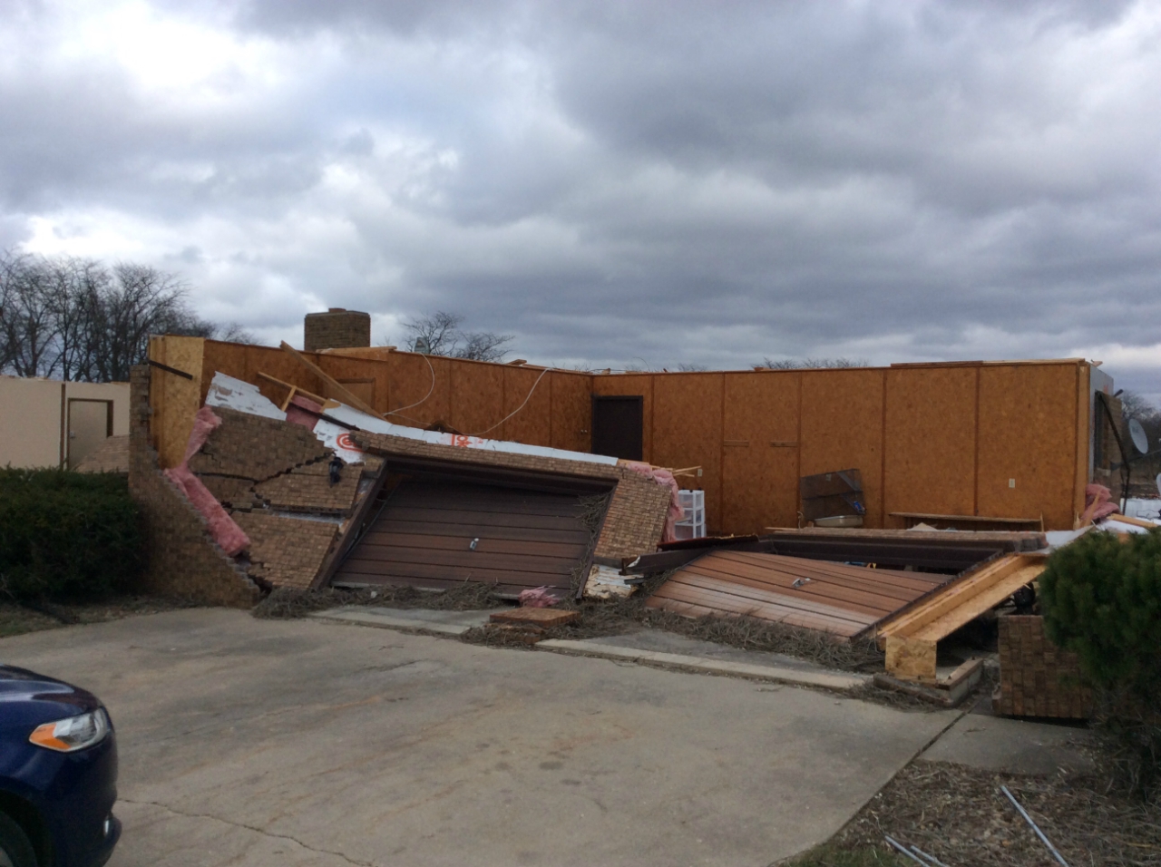 Photo showing damage from Dana - Long Point tornado