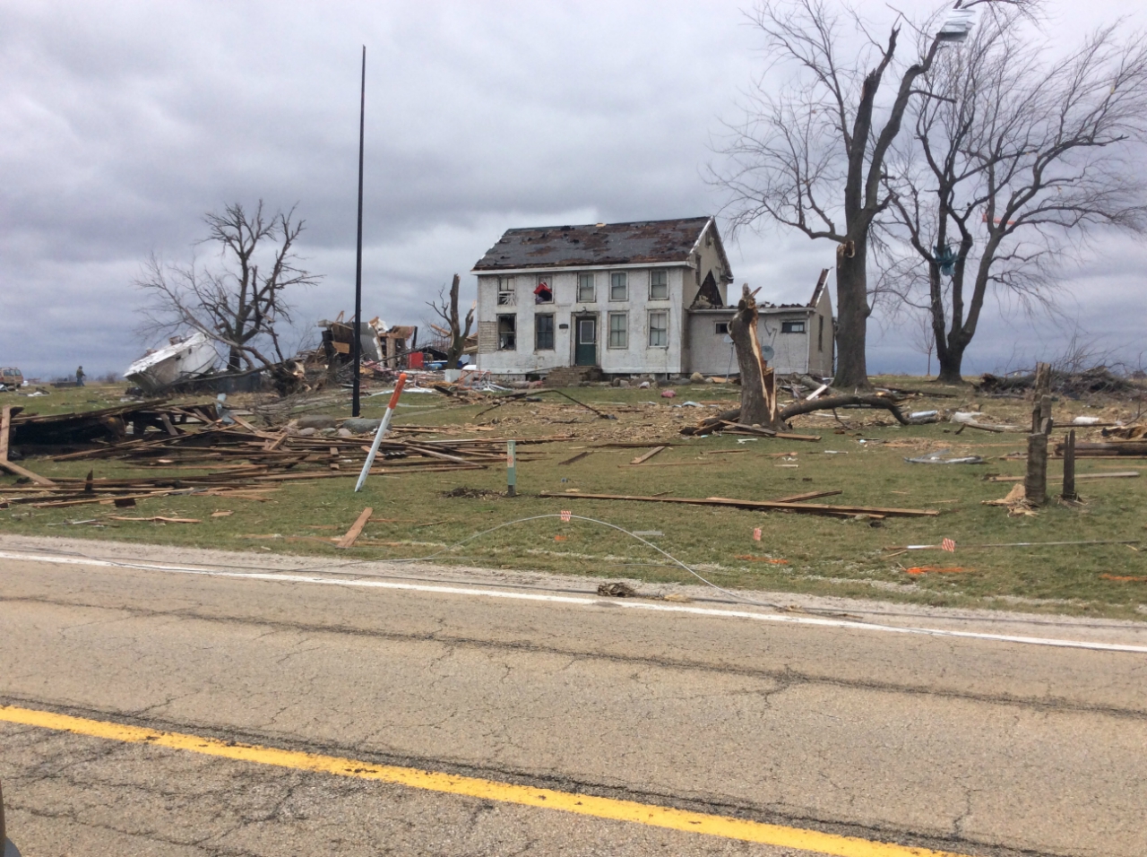Photo showing damage from Marseilles tornado