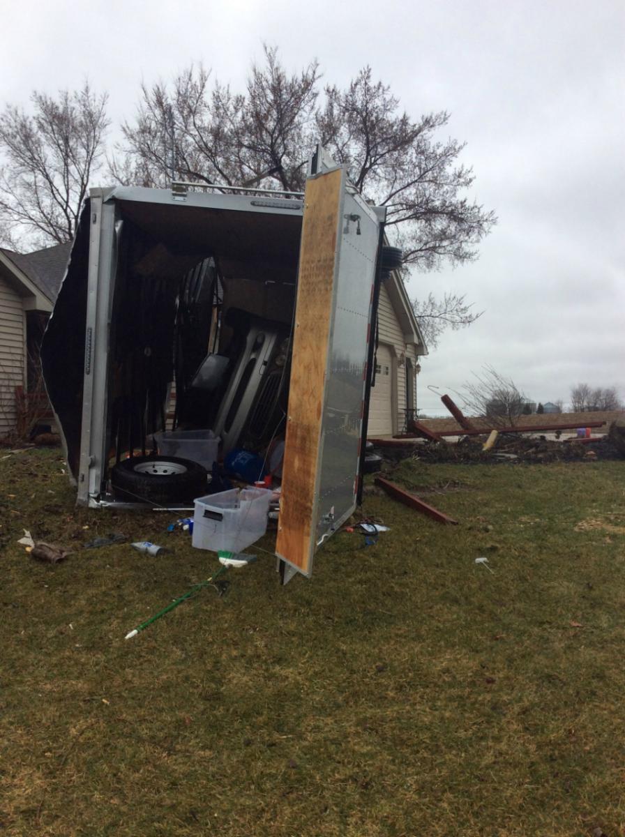 Photo showing damage from Oregon tornado