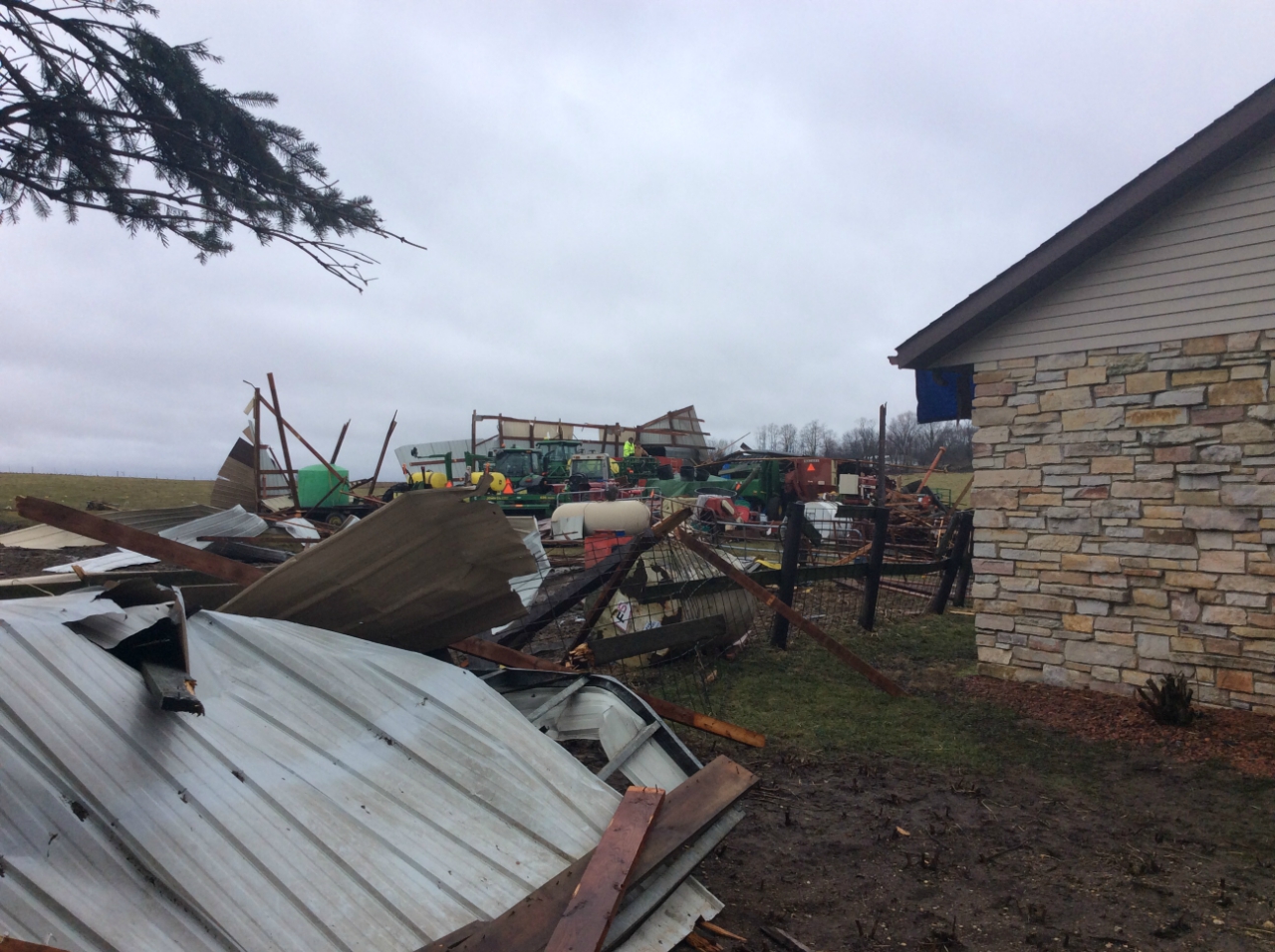 Photo showing damage from Oregon tornado