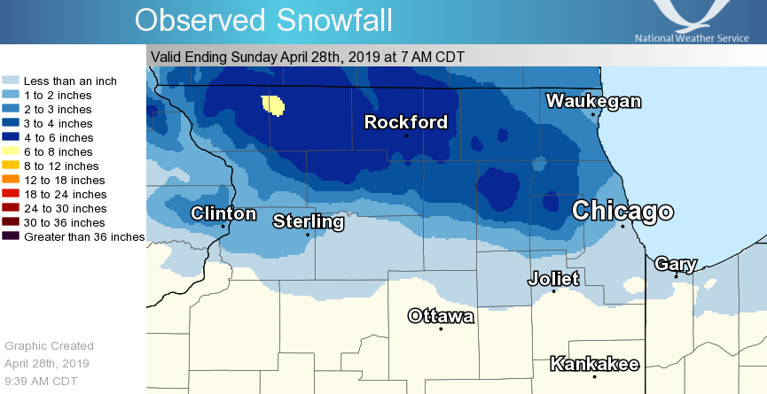 Snowfall Map Ending 7 am April 28