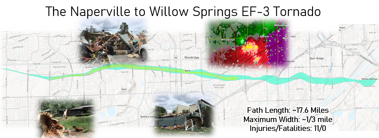 Naperville to Willow Springs EF-3 Tornado summary image