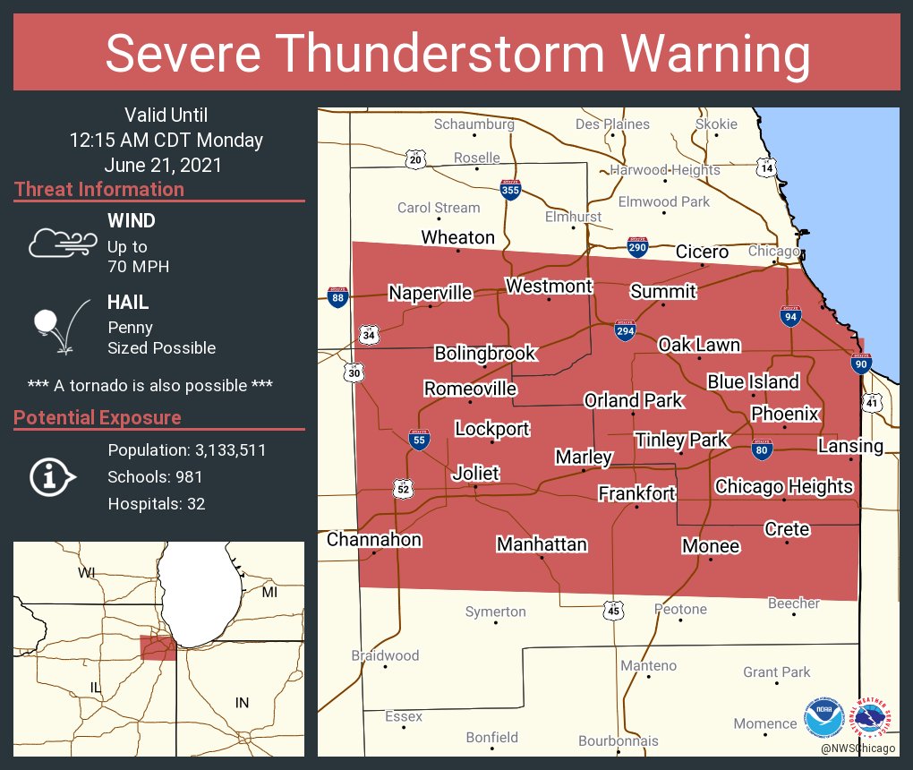 Chicago Tornado Warning Tornado Sweeps Through Suburban Chicago