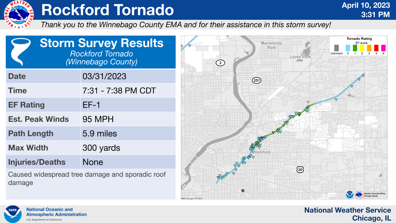 Rockford Area Tornado Map
