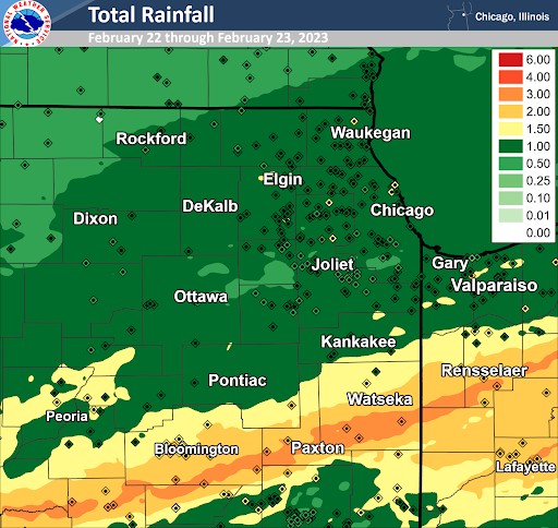 Snowfall Map for past 24 hours ending at 6 am February 12