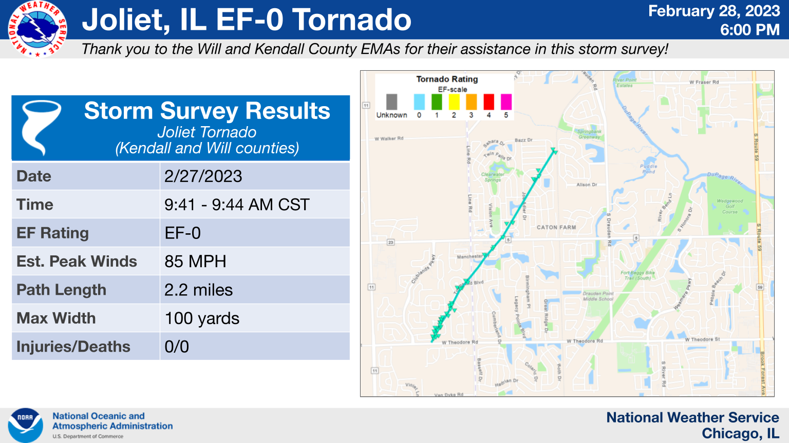 Joliet Tornado Map