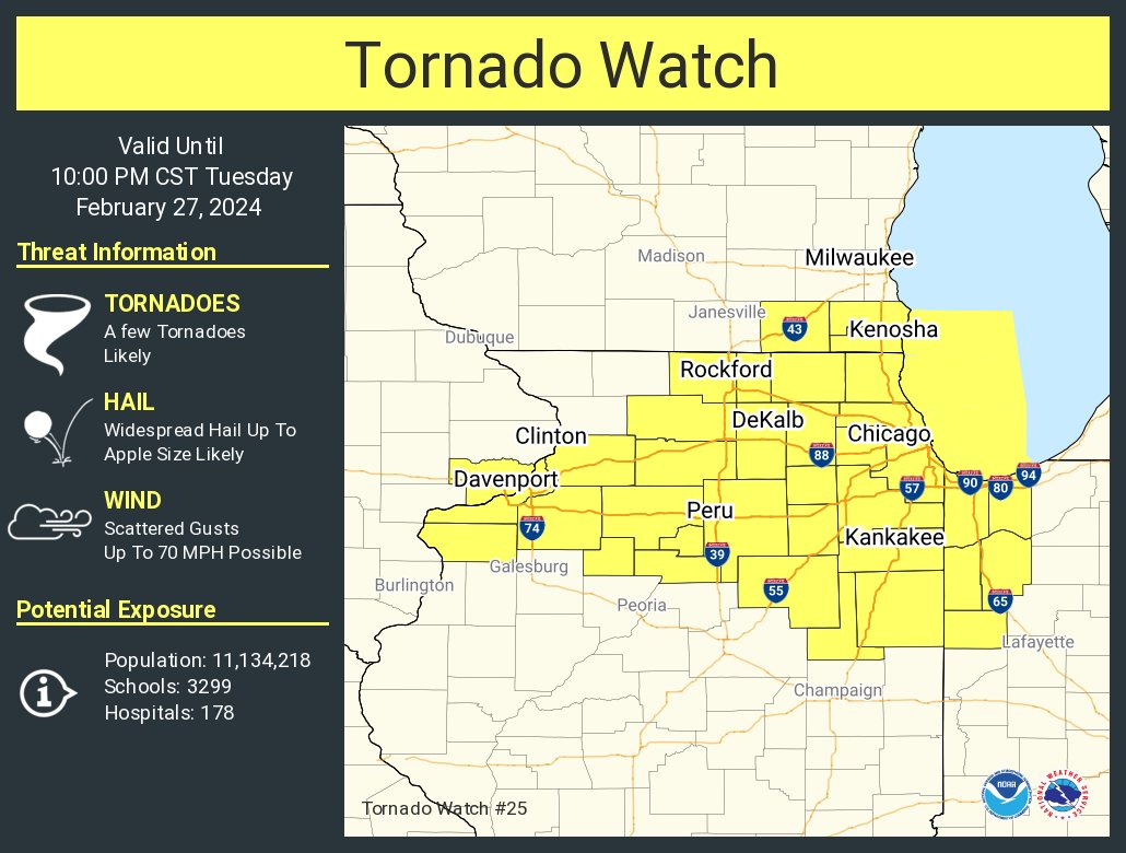 Image of Tornado Watch Issued on February 27th