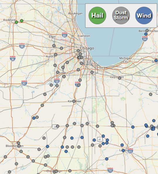 Preliminary Map of Storm Reports