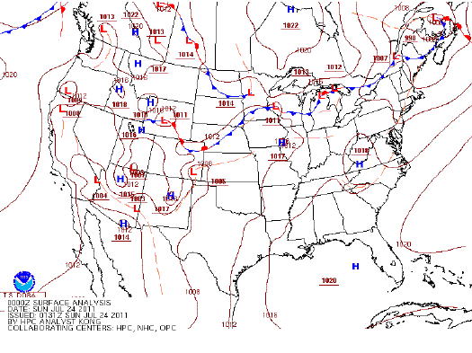 00z Surface Analysis from July 24th