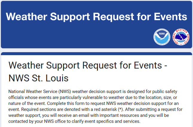 Weather Event Support Request