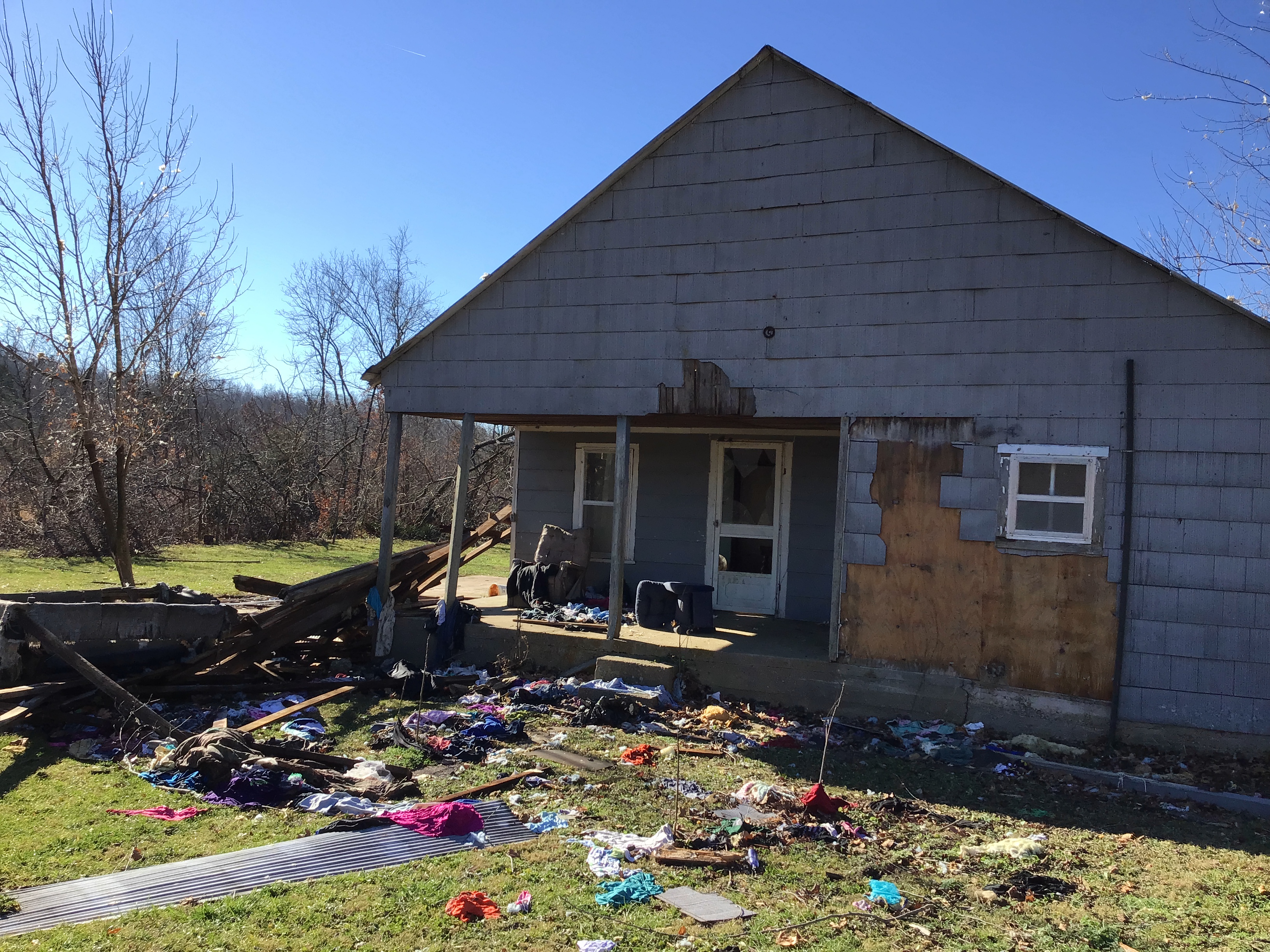 Roof of house ripped off on County Road 428.