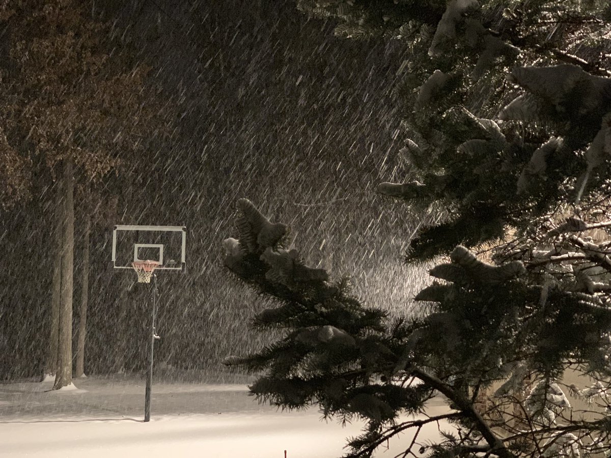 Photo of snow falling near Illinois Route 158 and Frank Scott Parkway in Belleville, IL.