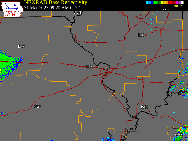 Radar loop of severe storms that moved through on March 31, 2023.