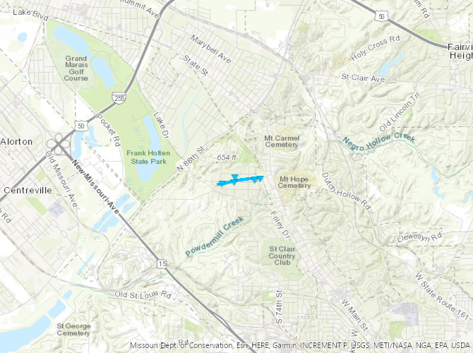 Map of Signal Hill, IL tornado track
