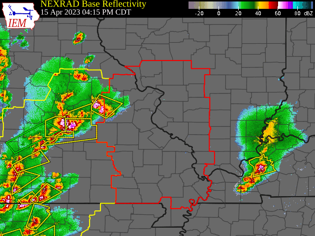 Radar loop of the severe event on April 15, 2023.