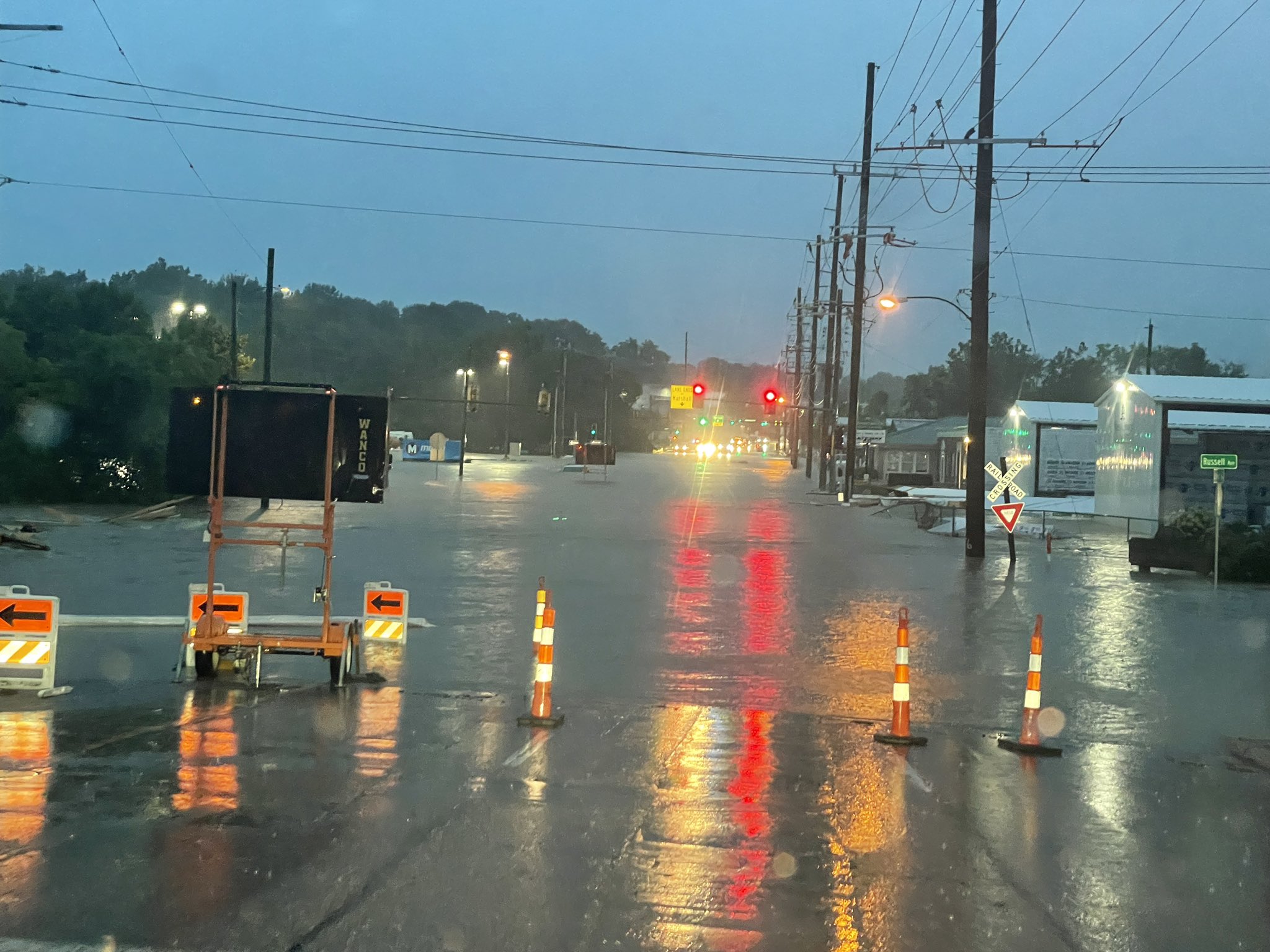 Flooding on S. Brentwood and Marshall Avenue in Webster Groves, MO.