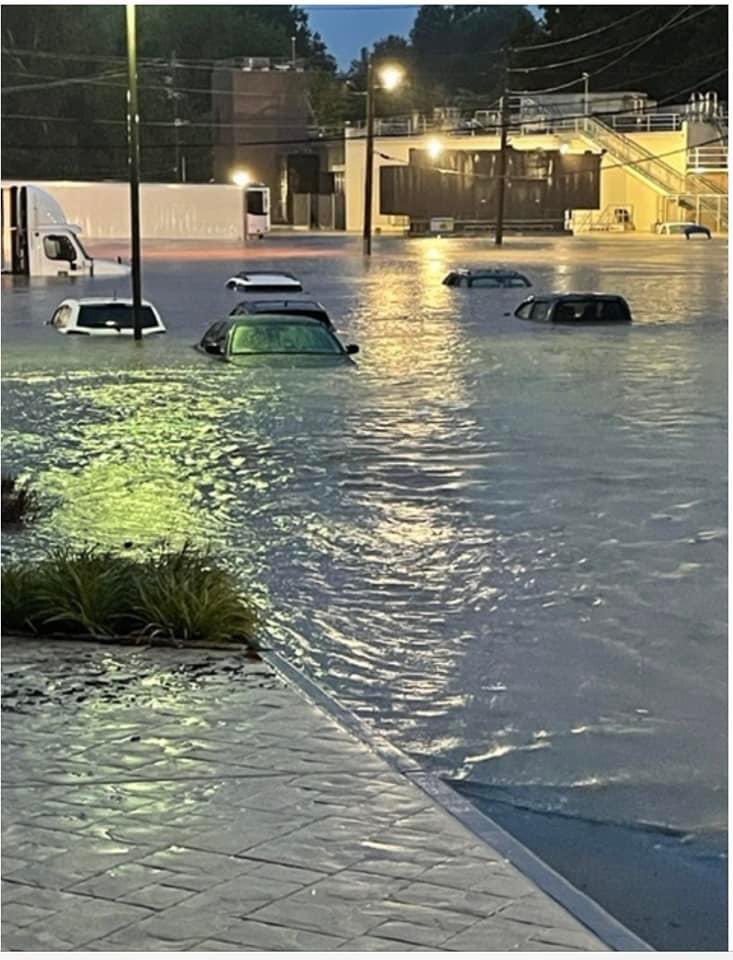 Flooding on Hanley Road north of Manchester Road in Brentwood, MO.