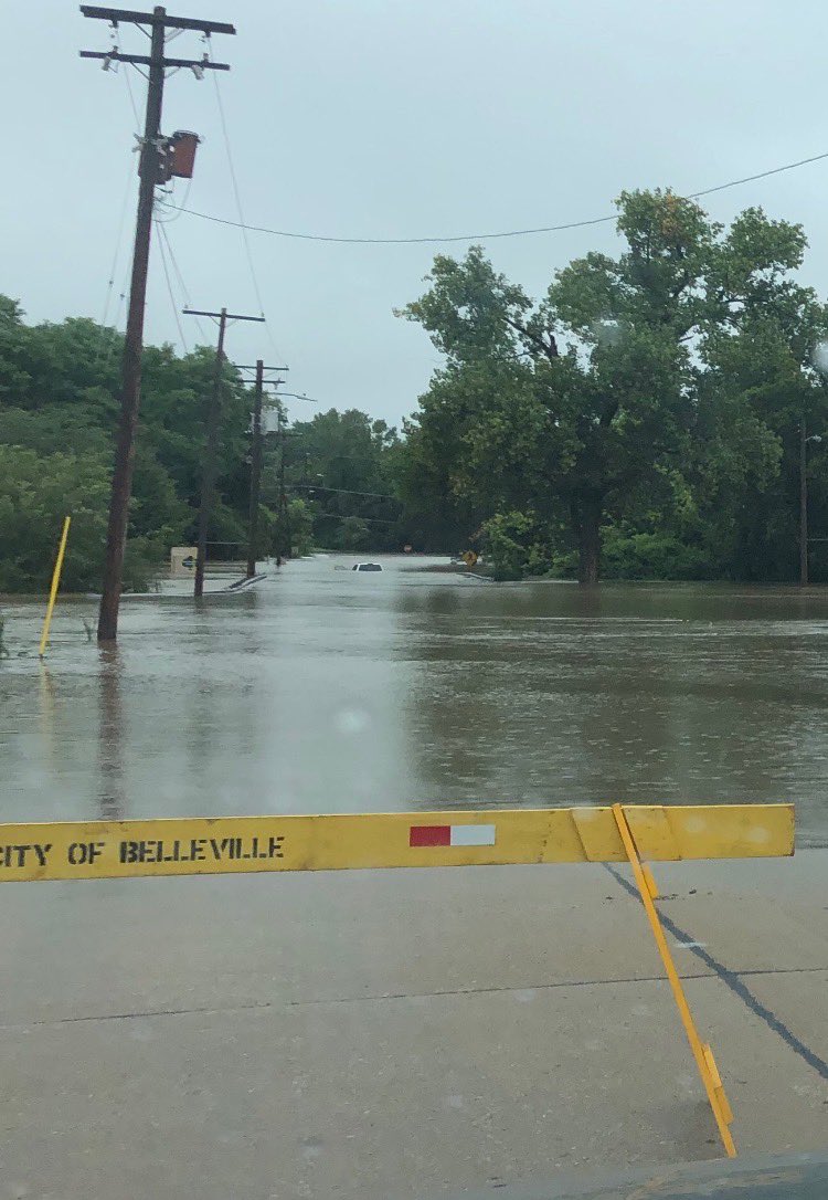 Flooding on Richland Creek at W. Main St. in Belleville, IL