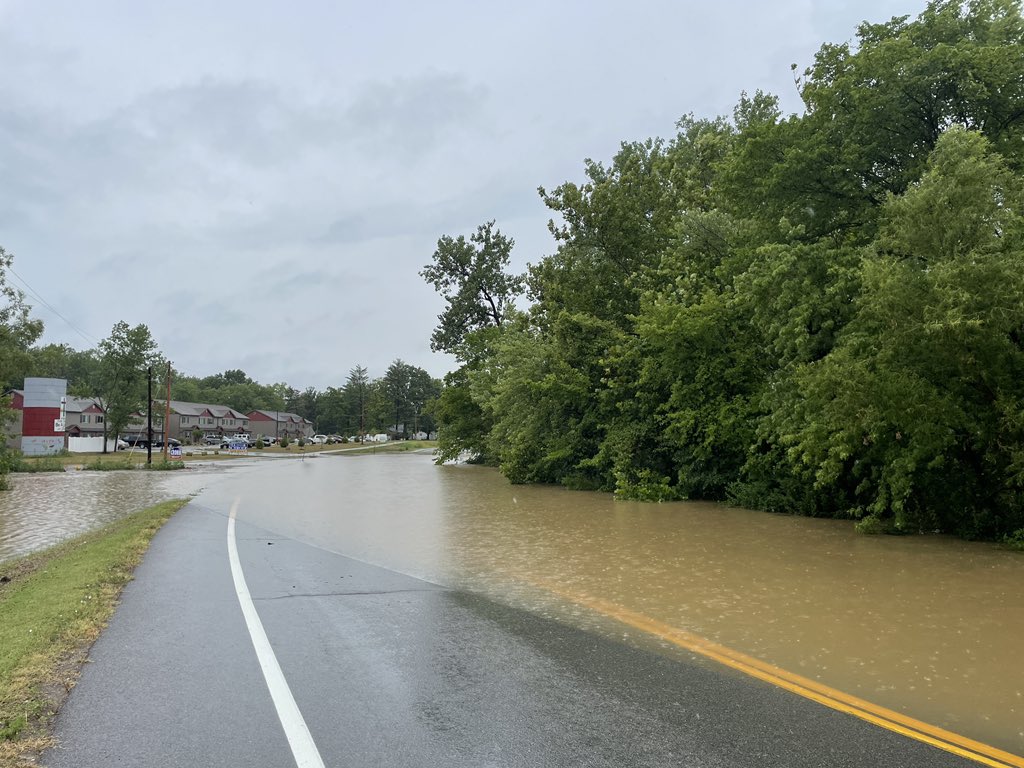 Flooding at Highway P in O'Fallon, MO