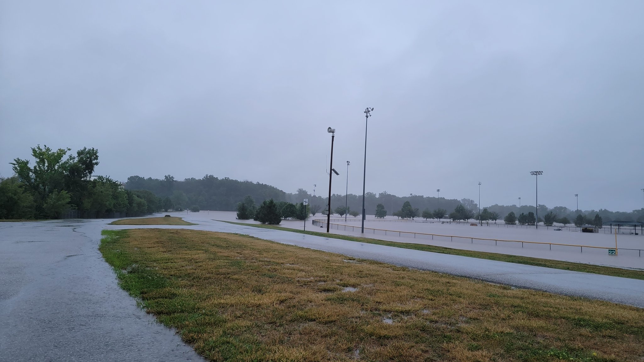 Flooding at the Woodlands Sports Complex in St. Peters, MO.