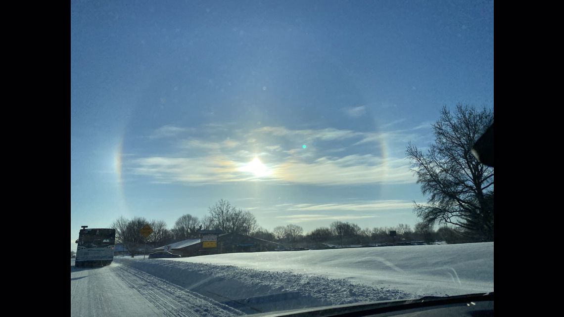 Photo of a sun dog in Edwardsville, Illinois.