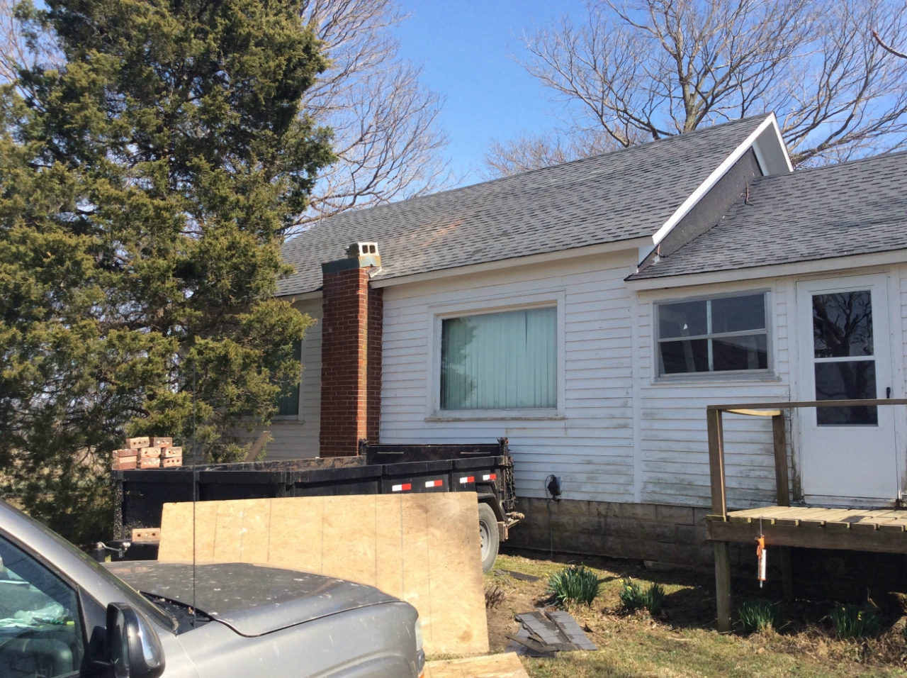 Photo of minor roof damage.