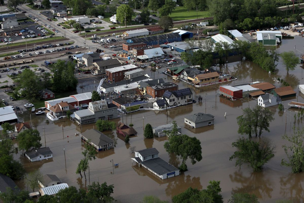 Areal photo of flooding in Eureka, MO.