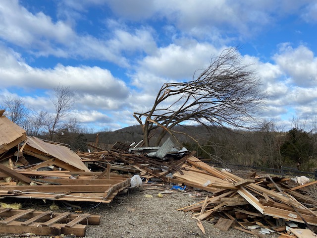 Significant damage to a farm on Highway F in St. Charles County.