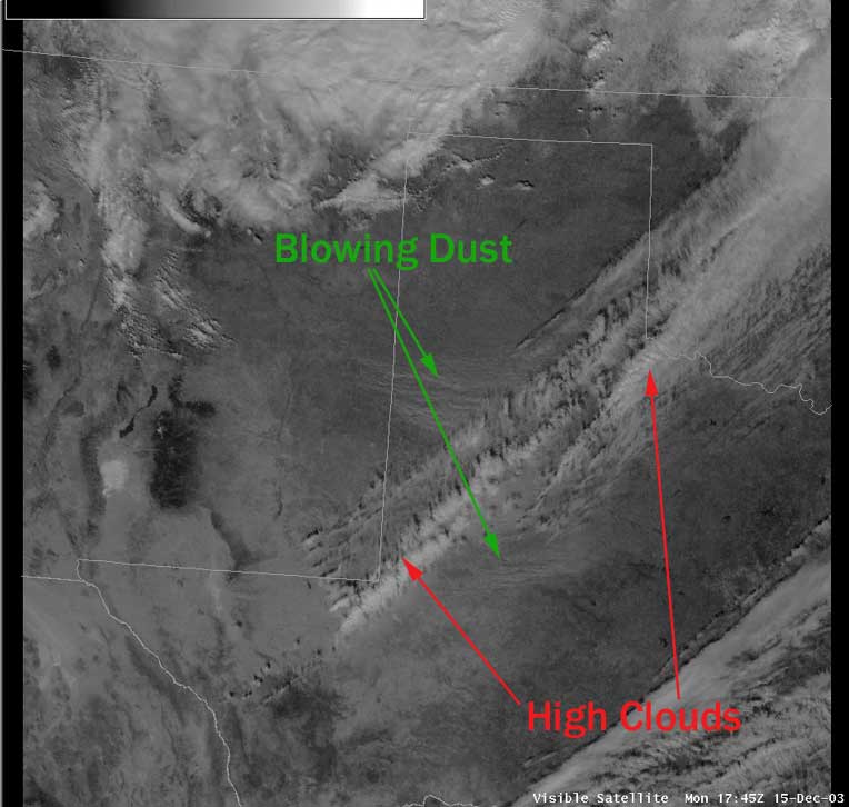 Visible satellite image at 1145 am on December 15, 2003