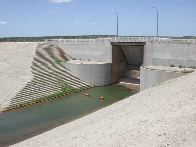 The design spillway at the south end of the dam.