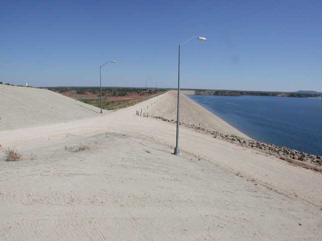 View of dam from the north end.