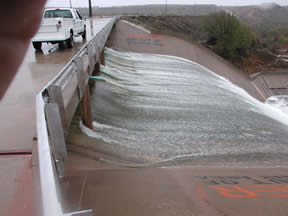 Water running over Buffalo Springs spillway on 11/17/2004
