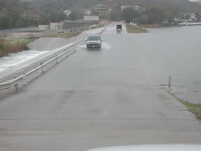 Water running over the Ransom Canyon spillway on 11/17/2004