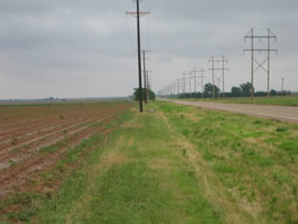 Image of damage from June 9, 2005 storm. Photograph taken by Brian LaMarre, Warning Coordination Meteorologist, WFO Lubbock, TX.