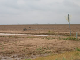 Image of damage from June 9, 2005 storm. Photograph taken by Brian LaMarre, Warning Coordination Meteorologist, WFO Lubbock, TX.