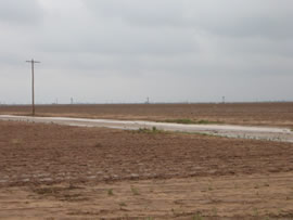 Image of damage from June 9, 2005 storm. Photograph taken by Brian LaMarre, Warning Coordination Meteorologist, WFO Lubbock, TX.