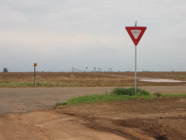 Image of damage from June 9, 2005 storm. Photograph taken by Brian LaMarre, Warning Coordination Meteorologist, WFO Lubbock, TX.