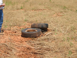 Image of damage from June 12, 2005 storm in Kent County,  northwest of Jayton