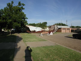 Damage from a Heat Burst in Lubbock. Click on the image for a larger view.