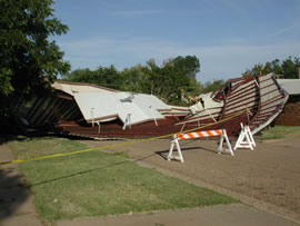 Damage from a Heat Burst in Lubbock. Click on the image for a larger view.