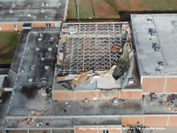 Damage sustained to the Childress High School.