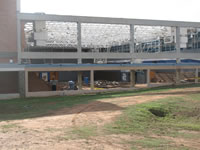 Damage sustained to the Childress High School.