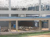 Damage sustained to the Childress High School.