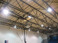 Damage sustained to the Childress High School.