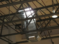 Damage sustained to the Childress High School.