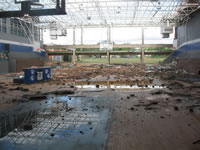 Damage sustained to the Childress High School.