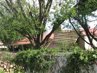 Damage to residential area to the west of the Childress High School.