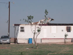 Image of damage around the Muleshoe area from storms on 25 May 2008. Click on the picture for a larger view. Photo by Jody James.