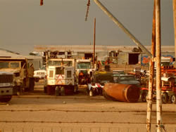 Damage to a city shed in Muleshoe Texas on 25 May 2008. Click on the image for a larger view. Photo taken by Jack Rennels.