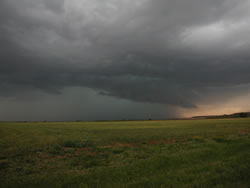 Picture of a storm near Crosbyton on 27 May 2008. Photo was taken by Gary Skwira looking westward from Highway 62 east of Crosbyton. Click on the image for a larger view.
